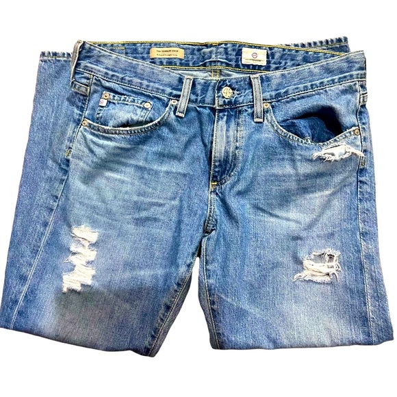 AG Adriano Goldschmied The Tomboy Relaxed Straight Crop Distressed Jeans - Picture 2 of 6